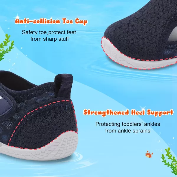 LRUN Toddler Shoes Boys Girls Barefoot Sneaker NonSlip Kids Water Shoes Wide Walking Shoes Baby Quick Dry Breathable Summer Socks Shoes for Outdoor IndoorNavy