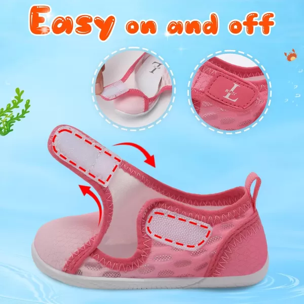 LRUN Toddler Shoes Boys Girls Barefoot Sneaker NonSlip Kids Water Shoes Wide Walking Shoes Baby Quick Dry Breathable Summer Socks Shoes for Outdoor IndoorPink Gradient