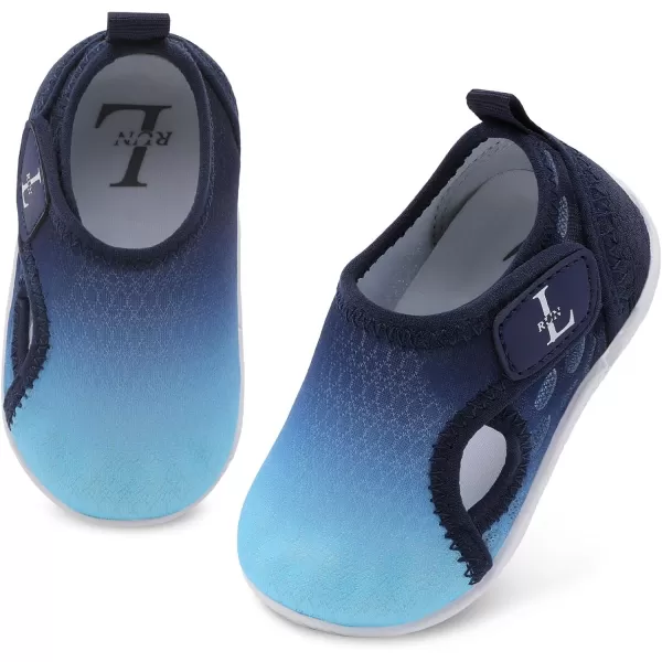 LRUN Toddler Shoes Boys Girls Barefoot Sneaker NonSlip Kids Water Shoes Wide Walking Shoes Baby Quick Dry Breathable Summer Socks Shoes for Outdoor IndoorNavy Gradient