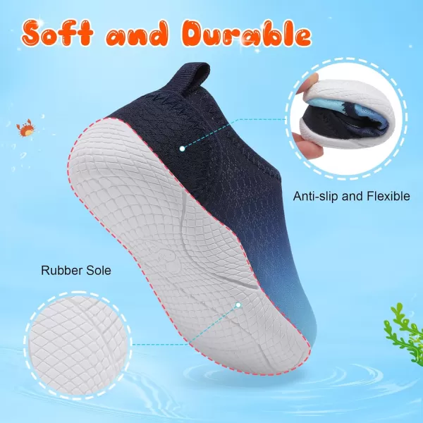 LRUN Toddler Shoes Boys Girls Barefoot Sneaker NonSlip Kids Water Shoes Wide Walking Shoes Baby Quick Dry Breathable Summer Socks Shoes for Outdoor IndoorNavy Gradient