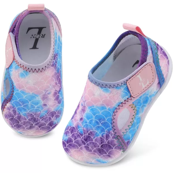 LRUN Toddler Shoes Boys Girls Barefoot Sneaker NonSlip Kids Water Shoes Wide Walking Shoes Baby Quick Dry Breathable Summer Socks Shoes for Outdoor IndoorPurple Mermaid