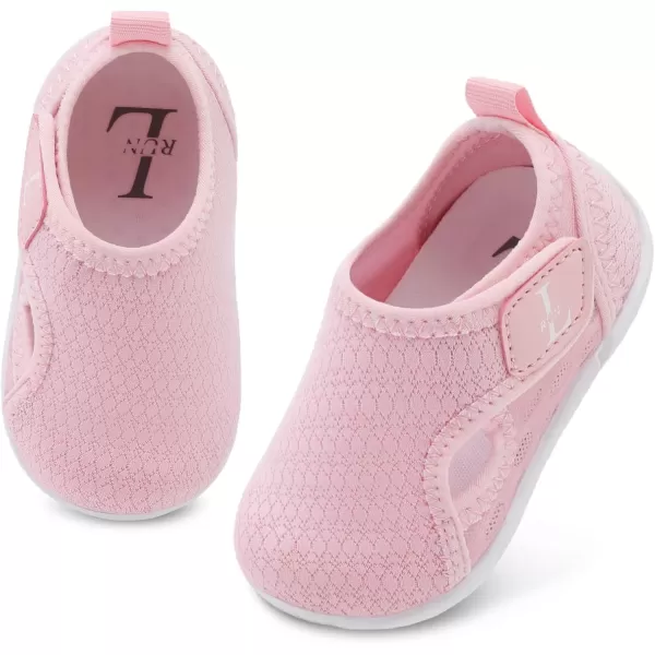 LRUN Toddler Shoes Boys Girls Barefoot Sneaker NonSlip Kids Water Shoes Wide Walking Shoes Baby Quick Dry Breathable Summer Socks Shoes for Outdoor IndoorPink
