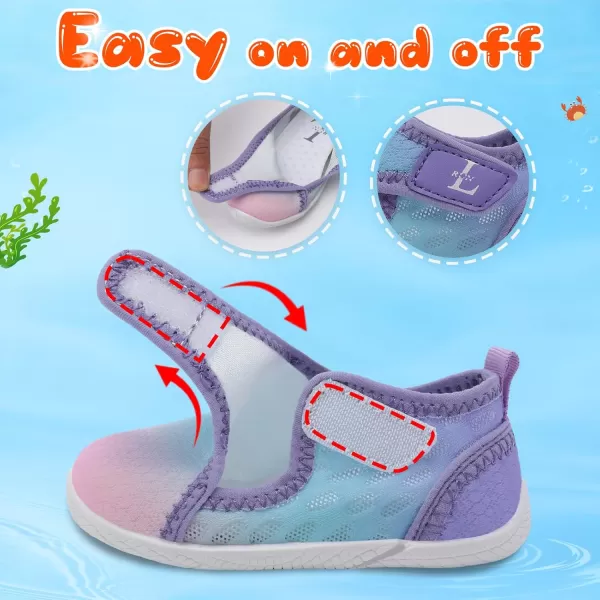 LRUN Toddler Shoes Boys Girls Barefoot Sneaker NonSlip Kids Water Shoes Wide Walking Shoes Baby Quick Dry Breathable Summer Socks Shoes for Outdoor IndoorPink Blue
