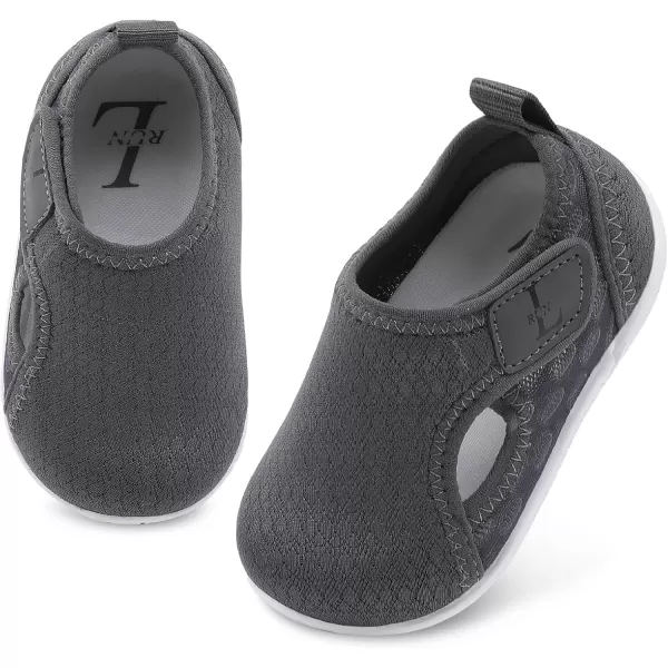 LRUN Toddler Shoes Boys Girls Barefoot Sneaker NonSlip Kids Water Shoes Wide Walking Shoes Baby Quick Dry Breathable Summer Socks Shoes for Outdoor IndoorGrey