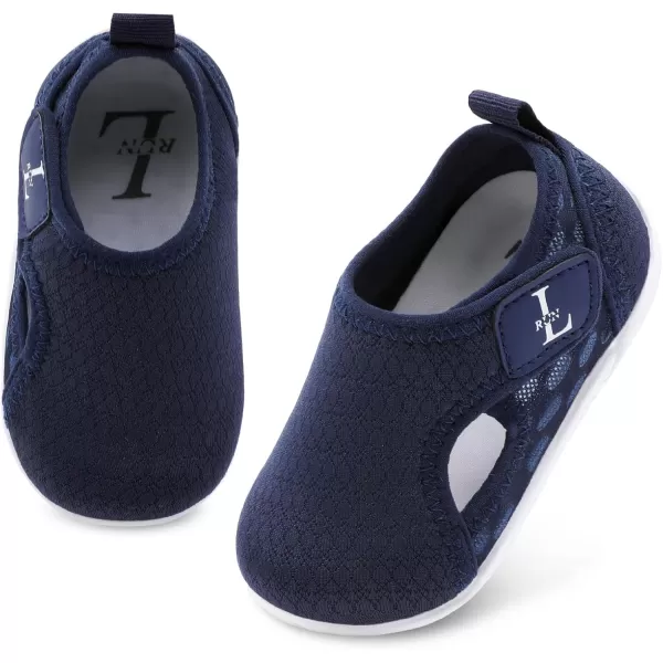 LRUN Toddler Shoes Boys Girls Barefoot Sneaker NonSlip Kids Water Shoes Wide Walking Shoes Baby Quick Dry Breathable Summer Socks Shoes for Outdoor IndoorNavy