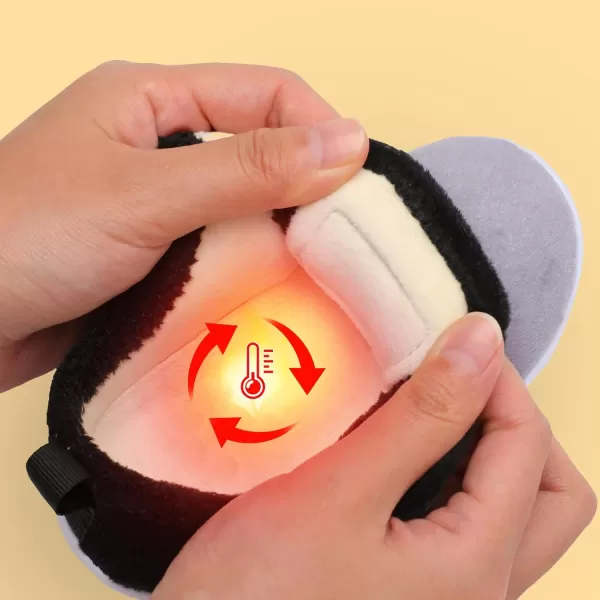 LRUN Toddler Slippers for Girls Boys Warm Household Shoes Kids Winter Slippers with Microfleece Lining for Indoor OutdoorGrey Black