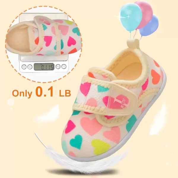 LRUN Toddler Slippers for Girls Boys Warm Household Shoes Kids Winter Slippers with Microfleece Lining for Indoor OutdoorHeart