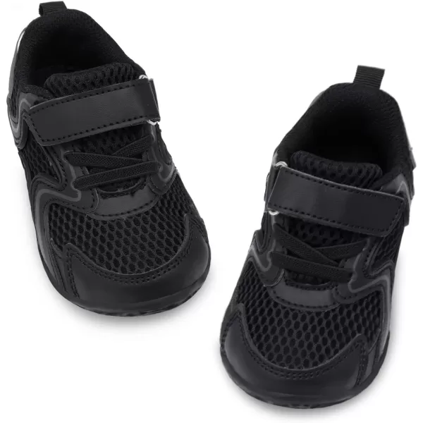 LRUN Toddler Sneakers Boys Girls Barefoot Summer Walking Shoes Toddler Boy Tennis Shoes Mesh LightweightBlack