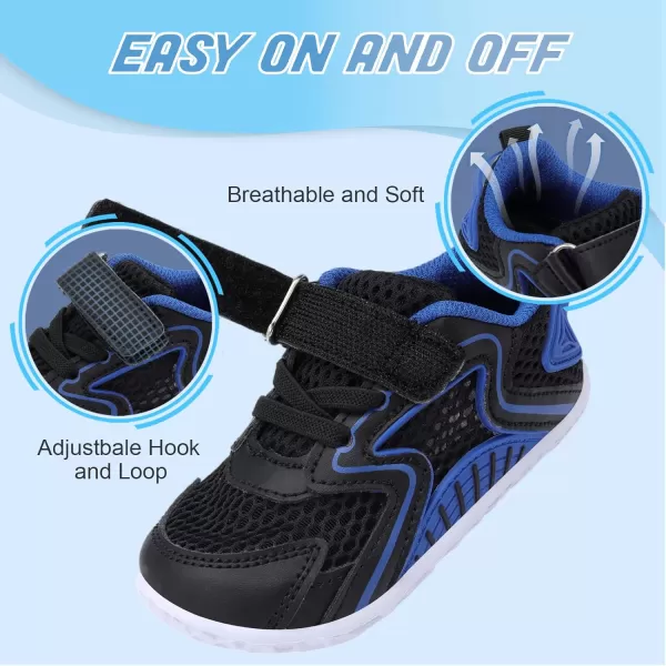 LRUN Toddler Sneakers Boys Girls Barefoot Summer Walking Shoes Toddler Boy Tennis Shoes Mesh LightweightBlack Navy