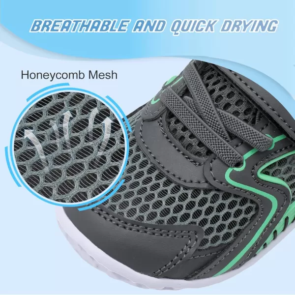 LRUN Toddler Sneakers Boys Girls Barefoot Summer Walking Shoes Toddler Boy Tennis Shoes Mesh LightweightDark Grey