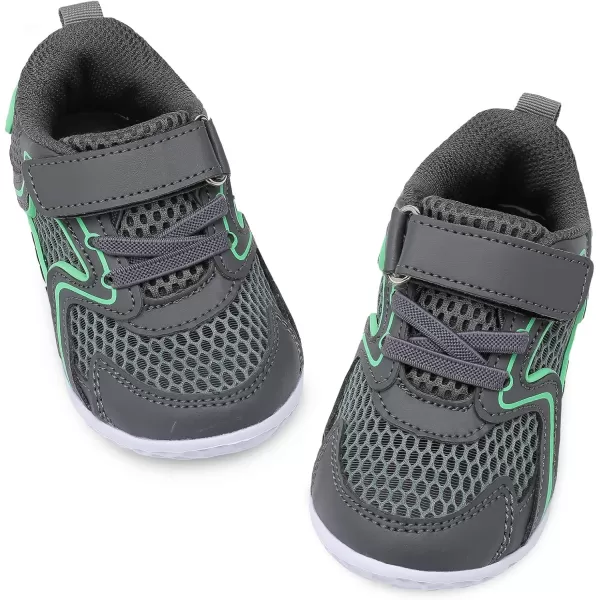 LRUN Toddler Sneakers Boys Girls Barefoot Summer Walking Shoes Toddler Boy Tennis Shoes Mesh LightweightDark Grey