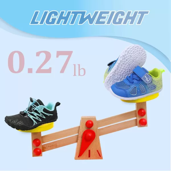 LRUN Toddler Sneakers Boys Girls Barefoot Summer Walking Shoes Toddler Boy Tennis Shoes Mesh LightweightG Blue Yellow