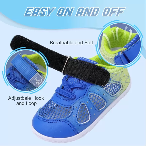 LRUN Toddler Sneakers Boys Girls Barefoot Summer Walking Shoes Toddler Boy Tennis Shoes Mesh LightweightG Blue Yellow