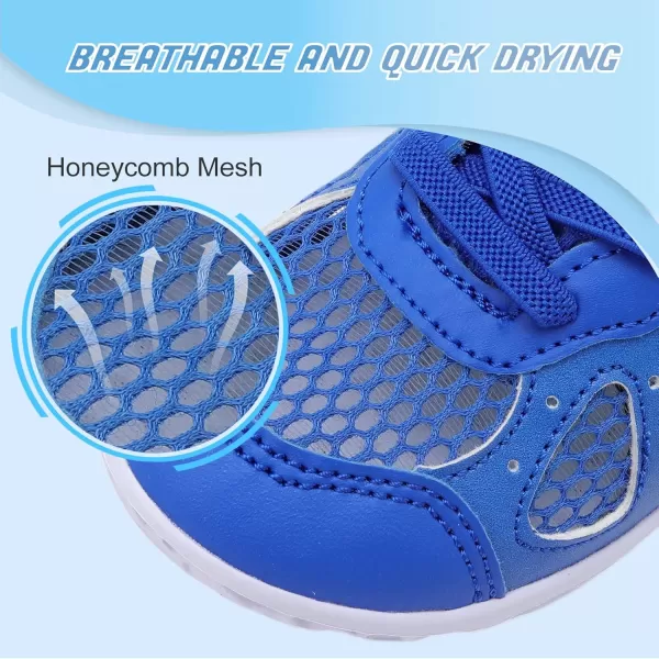 LRUN Toddler Sneakers Boys Girls Barefoot Summer Walking Shoes Toddler Boy Tennis Shoes Mesh LightweightG Blue Yellow