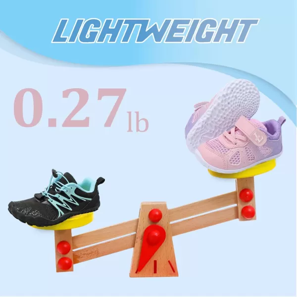 LRUN Toddler Sneakers Boys Girls Barefoot Summer Walking Shoes Toddler Boy Tennis Shoes Mesh LightweightG Pink Purple