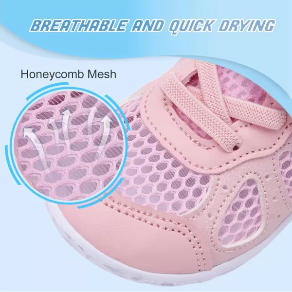 LRUN Toddler Sneakers Boys Girls Barefoot Summer Walking Shoes Toddler Boy Tennis Shoes Mesh LightweightG Pink Purple