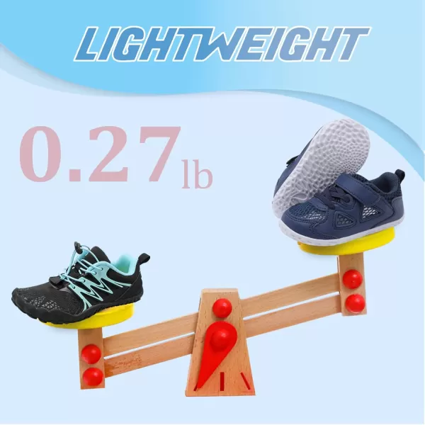 LRUN Toddler Sneakers Boys Girls Barefoot Summer Walking Shoes Toddler Boy Tennis Shoes Mesh LightweightNavy Blue