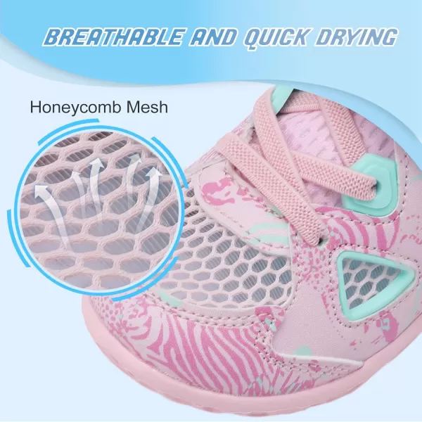 LRUN Toddler Sneakers Boys Girls Barefoot Summer Walking Shoes Toddler Boy Tennis Shoes Mesh LightweightPink Spots