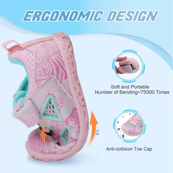 LRUN Toddler Sneakers Boys Girls Barefoot Summer Walking Shoes Toddler Boy Tennis Shoes Mesh LightweightPink Spots