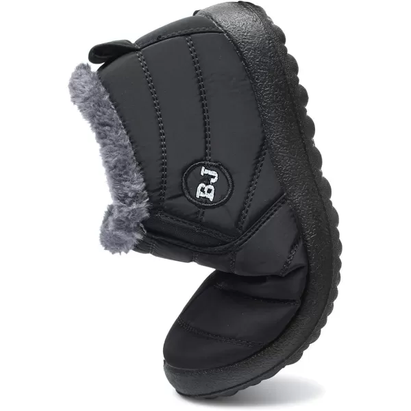 LRUN Womens Boots Ankle Snow Boots Wide Slip on Mens Winter Boots Warm Lightweight Outdoor Footwear BarefootBlack