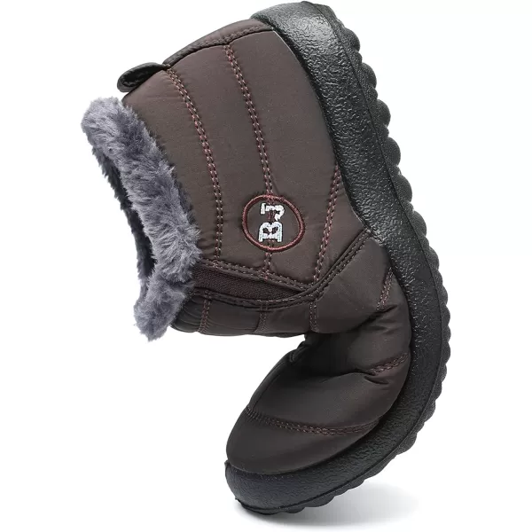 LRUN Womens Boots Ankle Snow Boots Wide Slip on Mens Winter Boots Warm Lightweight Outdoor Footwear BarefootBrown