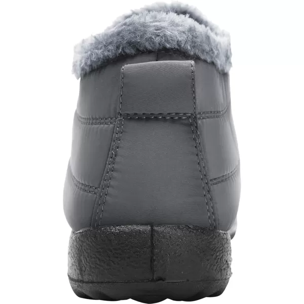LRUN Womens Boots Ankle Snow Boots Wide Slip on Mens Winter Boots Warm Lightweight Outdoor Footwear BarefootGrey