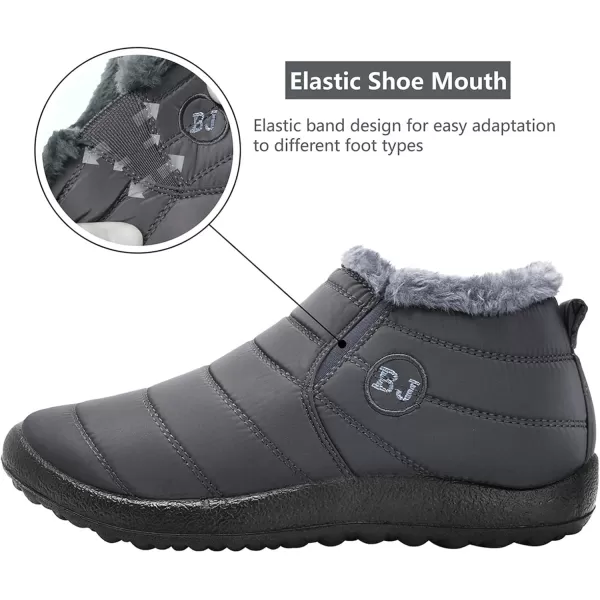 LRUN Womens Boots Ankle Snow Boots Wide Slip on Mens Winter Boots Warm Lightweight Outdoor Footwear BarefootGrey