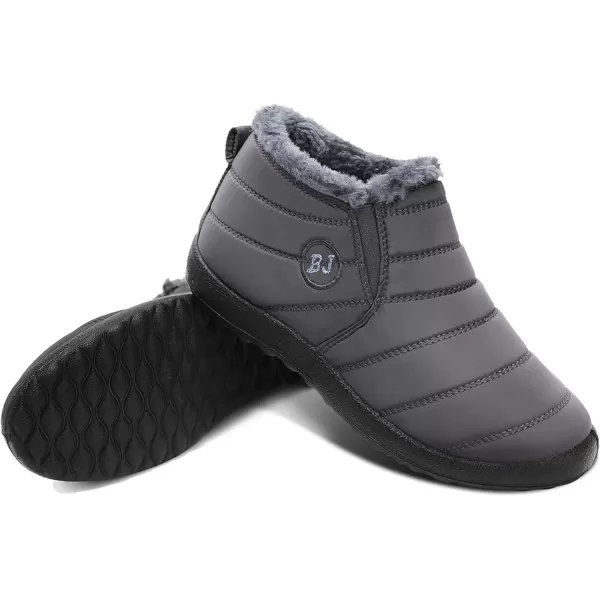 LRUN Womens Boots Ankle Snow Boots Wide Slip on Mens Winter Boots Warm Lightweight Outdoor Footwear BarefootGrey
