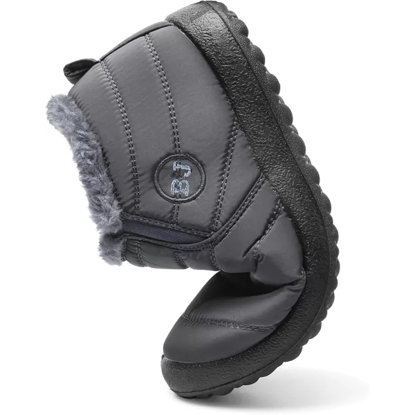 LRUN Womens Boots Ankle Snow Boots Wide Slip on Mens Winter Boots Warm Lightweight Outdoor Footwear BarefootGrey