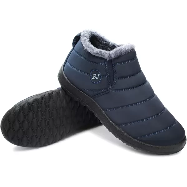LRUN Womens Boots Ankle Snow Boots Wide Slip on Mens Winter Boots Warm Lightweight Outdoor Footwear BarefootNavy