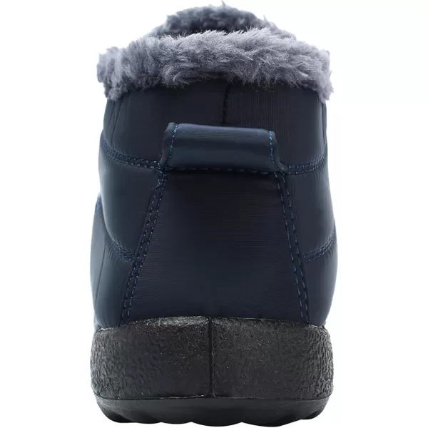 LRUN Womens Boots Ankle Snow Boots Wide Slip on Mens Winter Boots Warm Lightweight Outdoor Footwear BarefootNavy