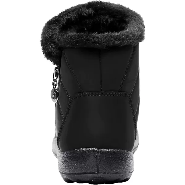 LRUN Womens Boots Ankle Snow Boots Wide Slip on Mens Winter Boots Warm Lightweight Outdoor Footwear BarefootZblack