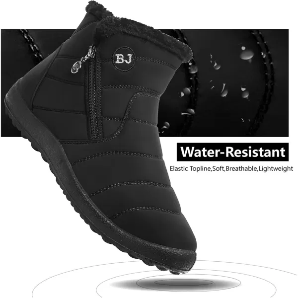 LRUN Womens Boots Ankle Snow Boots Wide Slip on Mens Winter Boots Warm Lightweight Outdoor Footwear BarefootZblack