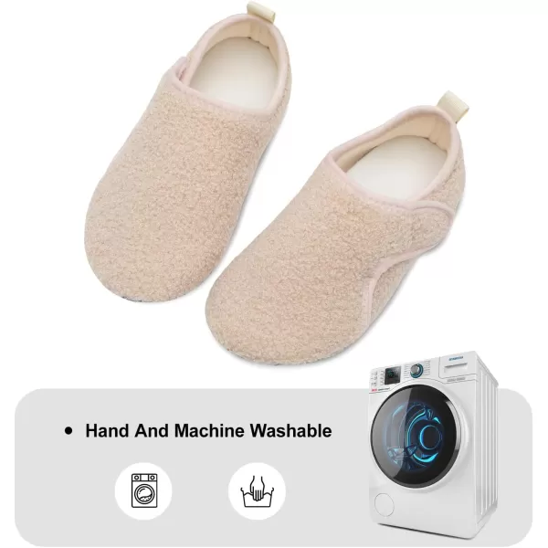 LRUN Womens Mens House Slippers Indoor Home Shoes Warm Barefoot Slippers Outdoor House Shoes AntislipBeige