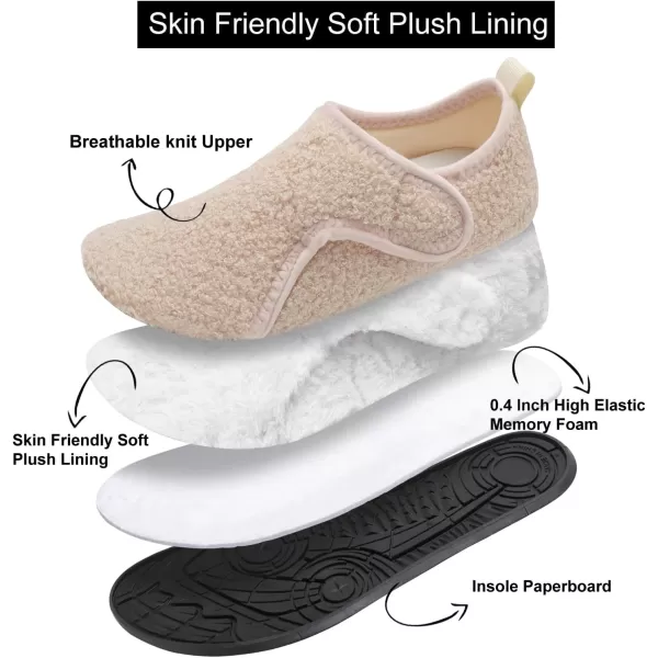 LRUN Womens Mens House Slippers Indoor Home Shoes Warm Barefoot Slippers Outdoor House Shoes AntislipBeige