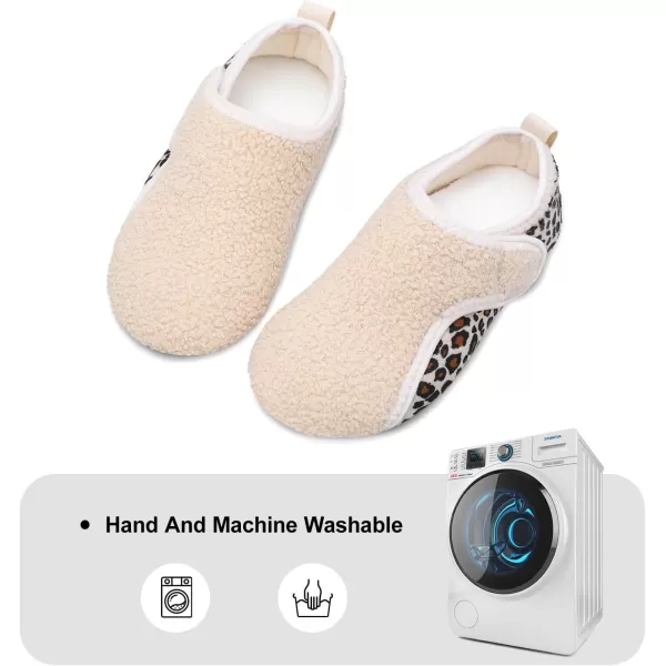 LRUN Womens Mens House Slippers Indoor Home Shoes Warm Barefoot Slippers Outdoor House Shoes AntislipBeige Curls