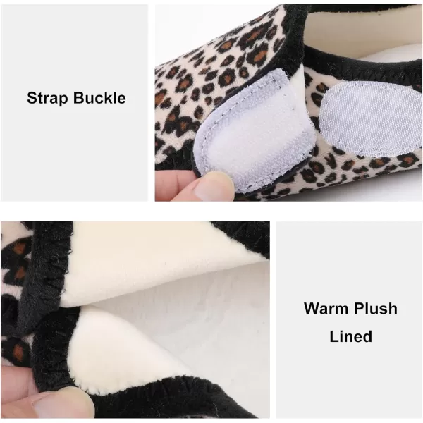 LRUN Womens Mens House Slippers Indoor Home Shoes Warm Barefoot Slippers Outdoor House Shoes AntislipBeige Leopard