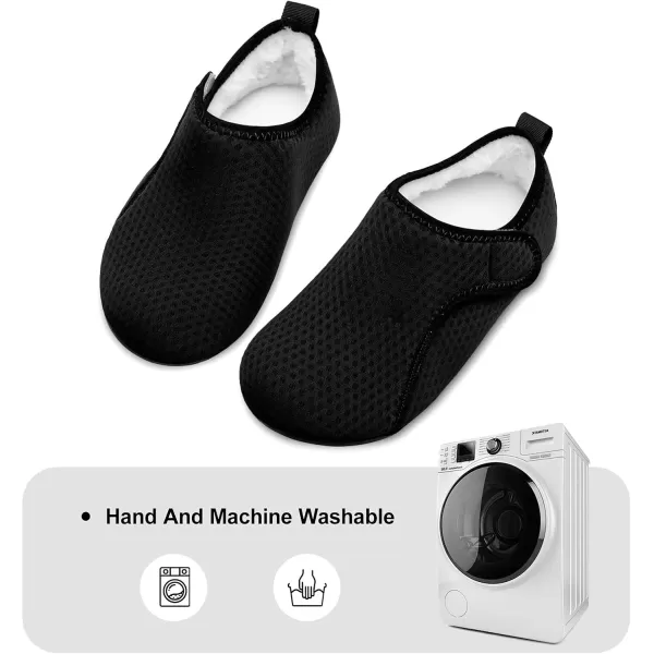LRUN Womens Mens House Slippers Indoor Home Shoes Warm Barefoot Slippers Outdoor House Shoes AntislipBlack
