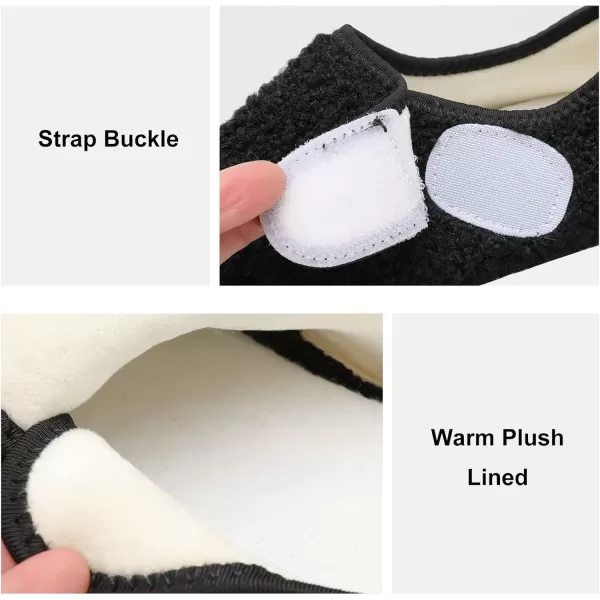 LRUN Womens Mens House Slippers Indoor Home Shoes Warm Barefoot Slippers Outdoor House Shoes AntislipBlack Curls