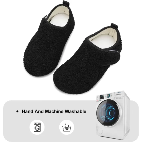 LRUN Womens Mens House Slippers Indoor Home Shoes Warm Barefoot Slippers Outdoor House Shoes AntislipBlack Curls