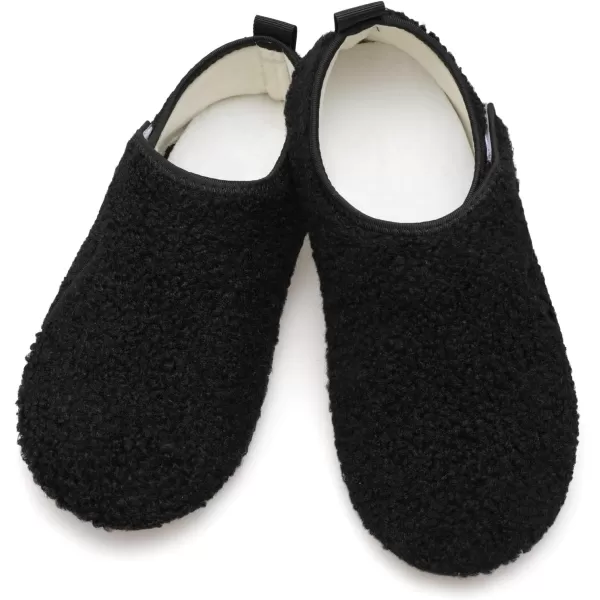 LRUN Womens Mens House Slippers Indoor Home Shoes Warm Barefoot Slippers Outdoor House Shoes AntislipBlack Curls