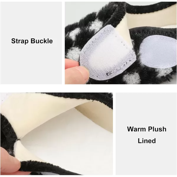 LRUN Womens Mens House Slippers Indoor Home Shoes Warm Barefoot Slippers Outdoor House Shoes AntislipBlack White