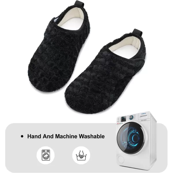 LRUN Womens Mens House Slippers Indoor Home Shoes Warm Barefoot Slippers Outdoor House Shoes AntislipBlacknew