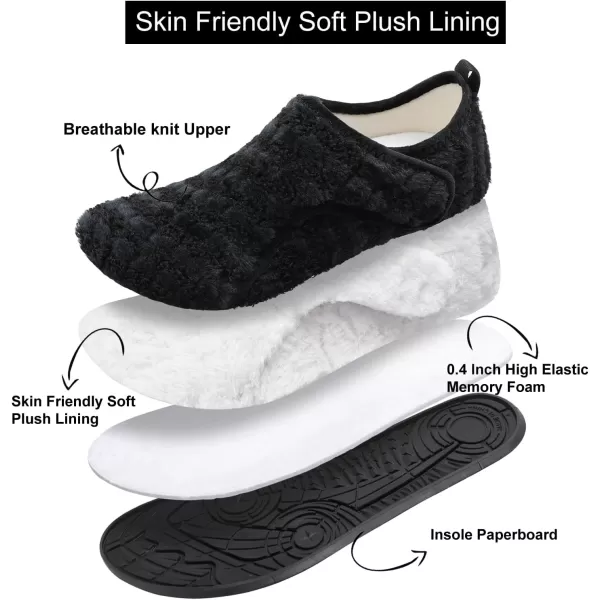 LRUN Womens Mens House Slippers Indoor Home Shoes Warm Barefoot Slippers Outdoor House Shoes AntislipBlacknew
