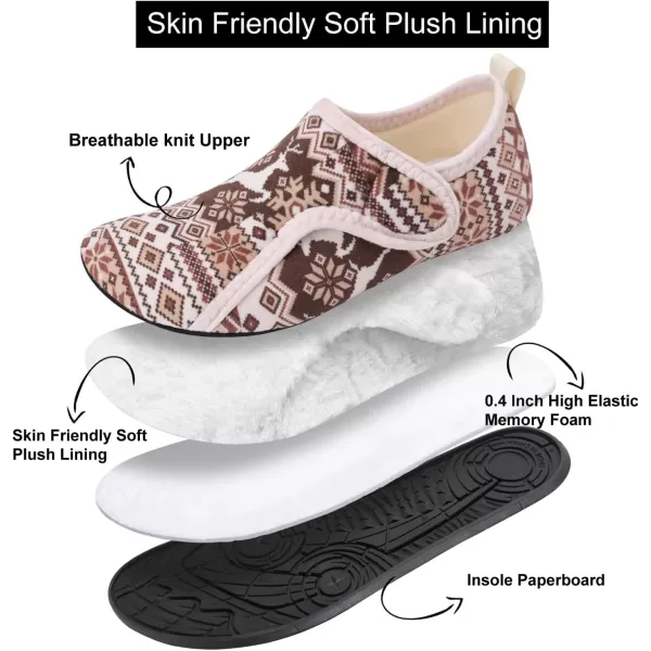 LRUN Womens Mens House Slippers Indoor Home Shoes Warm Barefoot Slippers Outdoor House Shoes AntislipBrown Retro