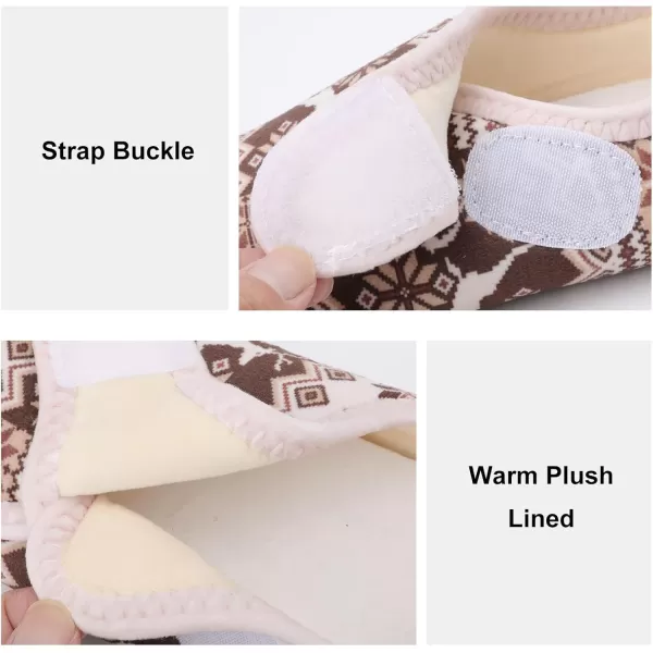 LRUN Womens Mens House Slippers Indoor Home Shoes Warm Barefoot Slippers Outdoor House Shoes AntislipBrown Retro