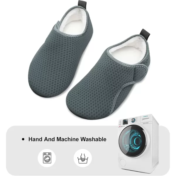 LRUN Womens Mens House Slippers Indoor Home Shoes Warm Barefoot Slippers Outdoor House Shoes AntislipGrey