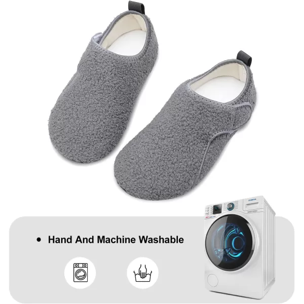 LRUN Womens Mens House Slippers Indoor Home Shoes Warm Barefoot Slippers Outdoor House Shoes AntislipGrey Curls