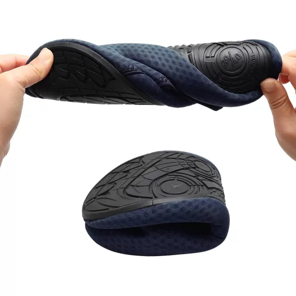 LRUN Womens Mens House Slippers Indoor Home Shoes Warm Barefoot Slippers Outdoor House Shoes AntislipNavy
