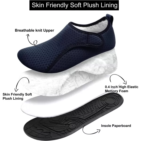LRUN Womens Mens House Slippers Indoor Home Shoes Warm Barefoot Slippers Outdoor House Shoes AntislipNavy